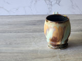 Handmade Pottery Mug, Ceramic 350ml mug, Large coffee mug, unique gift, red/brown/green large Mug, coffee cup