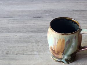 Handmade Pottery Mug, Ceramic 350ml mug, Large coffee mug, unique gift, red/brown/green large Mug, coffee cup