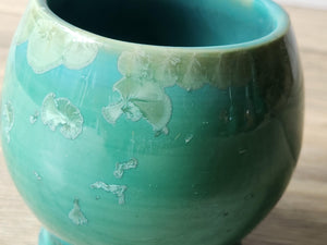 Handmade Japanese-style tea cup - whisky cup - Ceramic yunomi with crystalline glaze -Guinomi - Pottery mug - 200 ml pottery tumbler