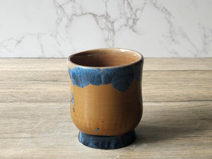 Handmade Japanese-style tea cup - whisky cup - Ceramic yunomi with crystalline glaze -Guinomi - Pottery mug - 200 ml pottery tumbler