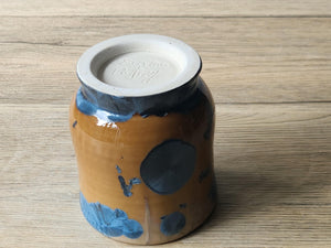 Handmade Japanese-style tea cup - whisky cup - Ceramic yunomi with crystalline glaze -Guinomi - Pottery mug - 200 ml pottery tumbler