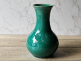 Handmade porcelain pottery vase - Green Crystalline glaze