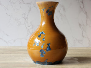 Handmade ceramic vase - Large pottery vase with blue on Amber Crystalline glaze - flower display - Australian Pottery - unique gift