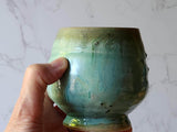 Handmade Japanese style tea cup - whisky cup - Ceramic yunomi with mottled drippy glaze -Guinomi - Pottery mug - 300 ml pottery vessel