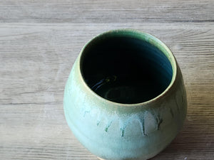 Handmade Japanese style tea cup - whisky cup - Ceramic yunomi with mottled drippy glaze -Guinomi - Pottery mug - 350 ml pottery vessel