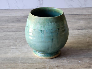 Handmade Japanese style tea cup - whisky cup - Ceramic yunomi with mottled drippy glaze -Guinomi - Pottery mug - 350 ml pottery vessel