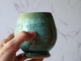 Handmade Japanese style tea cup - whisky cup - Ceramic yunomi with mottled drippy glaze -Guinomi - Pottery mug - 350 ml pottery vessel