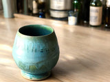 Handmade Japanese style tea cup - whisky cup - Ceramic yunomi with mottled drippy glaze -Guinomi - Pottery mug - 350 ml pottery vessel