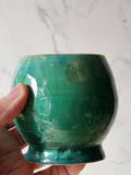 Handmade Japanese-style tea cup - whisky cup - Ceramic yunomi with crystalline glaze -Guinomi - Pottery mug - 200 ml pottery tumbler