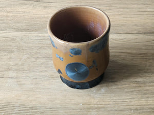 Handmade Japanese-style tea cup - whisky cup - Ceramic yunomi with crystalline glaze -Guinomi - Pottery mug - 200 ml pottery tumbler