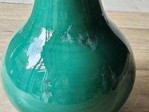 Handmade porcelain pottery vase - Green Crystalline glaze