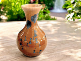 Handmade ceramic vase - Large pottery vase with blue on Amber Crystalline glaze - flower display - Australian Pottery - unique gift