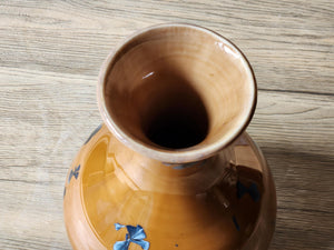 Handmade ceramic vase - Large pottery vase with blue on Amber Crystalline glaze - flower display - Australian Pottery - unique gift