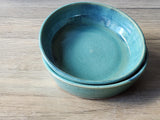 Handmade Pottery Bowl - Green ceramic bowl - straight-sided bowls - Pasta, cereal or small serving bowl.