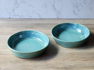 Handmade Pottery Bowl - Green ceramic bowl - straight-sided bowls - Pasta, cereal or small serving bowl.