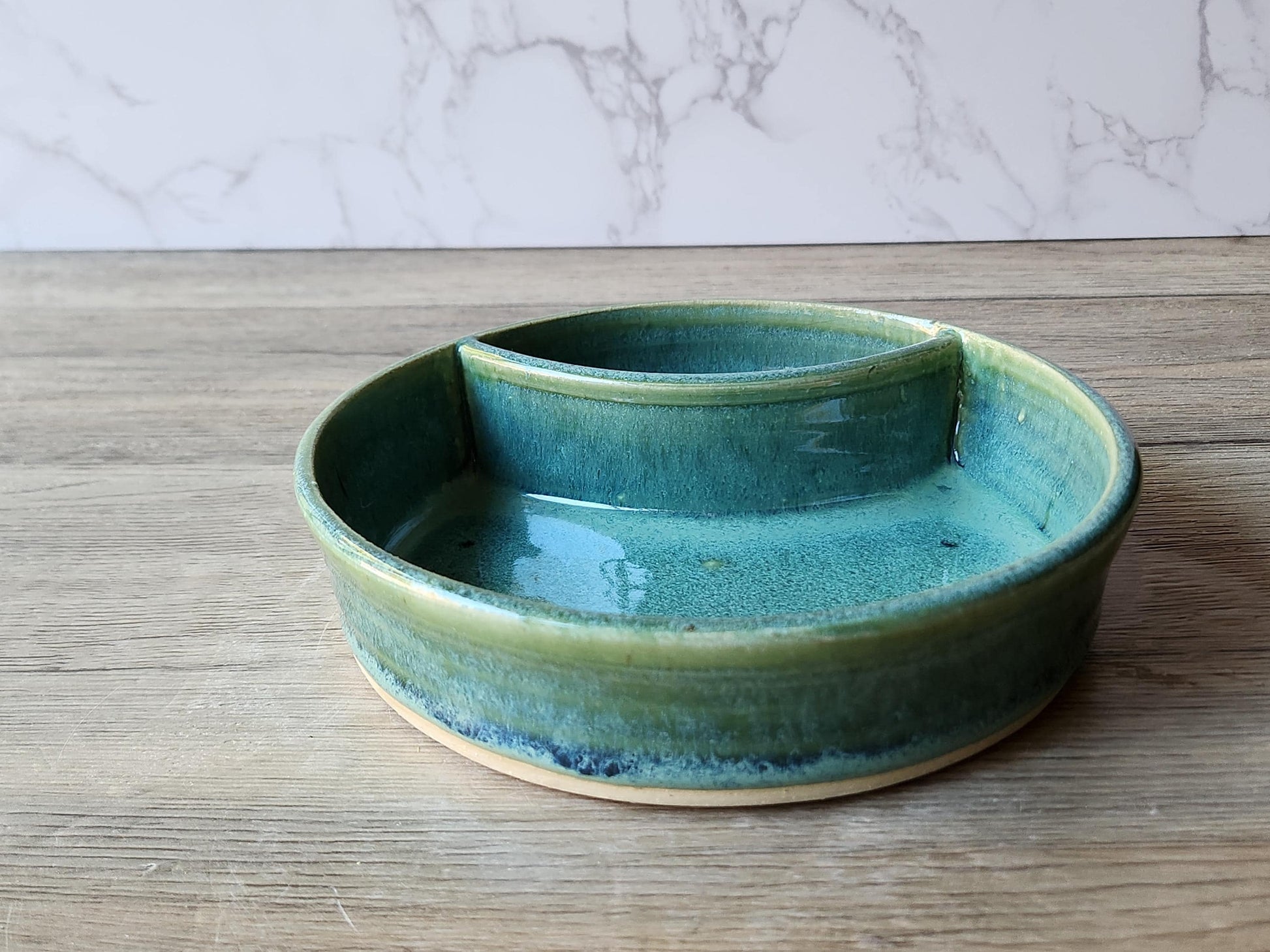 Pottery Chip and dip bowl - TV snack ceramic bowl or condiment bowl- seafoam green 2 - A perfect gift for him