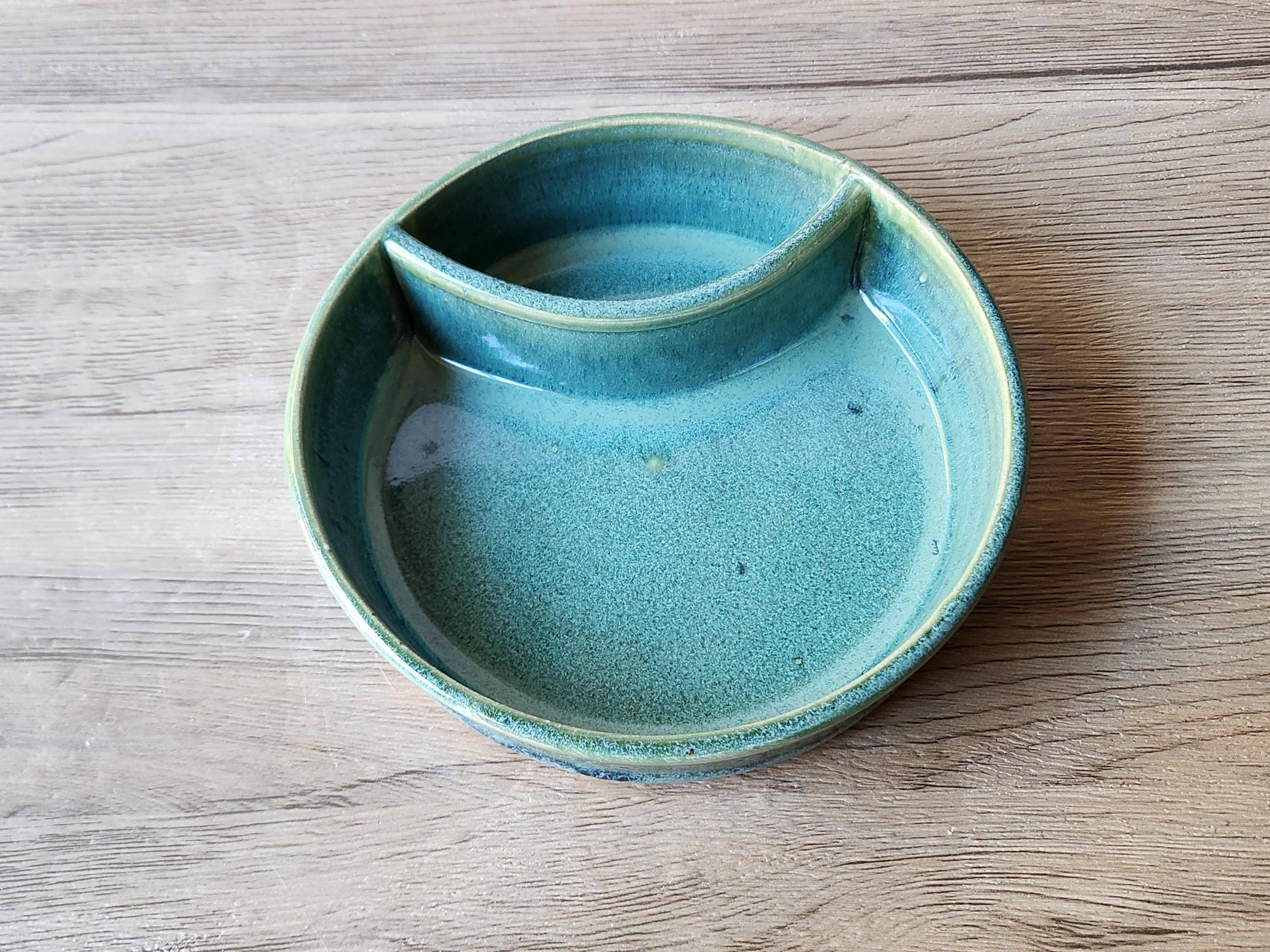 Pottery Chip and dip bowl - TV snack ceramic bowl or condiment bowl- seafoam green 2 - A perfect gift for him