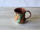 Handmade Pottery Mug, Ceramic 450ml mug, Large coffee mug, unique gift, red/brown/green large Mug, coffee cup