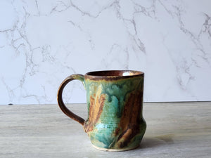 Handmade Pottery Mug, Ceramic 450ml mug, Large coffee mug, unique gift, red/brown/green large Mug, coffee cup