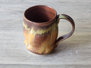 Handmade Pottery Mug, Ceramic 450ml mug, Large coffee mug, unique gift, red/brown/green large Mug, coffee cup