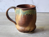 Handmade Pottery Mug, Ceramic 450ml mug, Large coffee mug, unique gift, red/brown/green large Mug, coffee cup