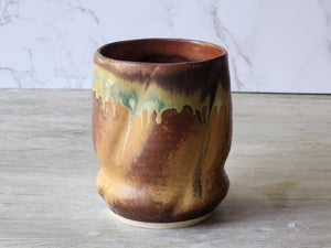 Handmade Pottery Mug, Ceramic 450ml mug, Large coffee mug, unique gift, red/brown/green large Mug, coffee cup