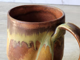 Handmade Pottery Mug, Ceramic 450ml mug, Large coffee mug, unique gift, red/brown/green large Mug, coffee cup