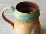 Handmade Pottery Mug, Ceramic 400ml mug, Large coffee mug, unique gift, red/brown/green large Mug, Unique coffee cup