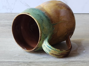 Handmade Pottery Mug, Ceramic 400ml mug, Large coffee mug, unique gift, red/brown/green large Mug, Unique coffee cup