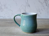 Green Ceramic mug - hand made Australian Pottery - Large mug- gift for him - coffee lover cup -