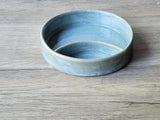 Hand made Pottery Chip and dip bowl -Ceramic individual snack size chip and dip platter -Blue TV plate for one - unique gift for him