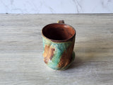 Handmade Pottery Mug, Ceramic 450ml mug, Large coffee mug, unique gift, red/brown/green large Mug, coffee cup