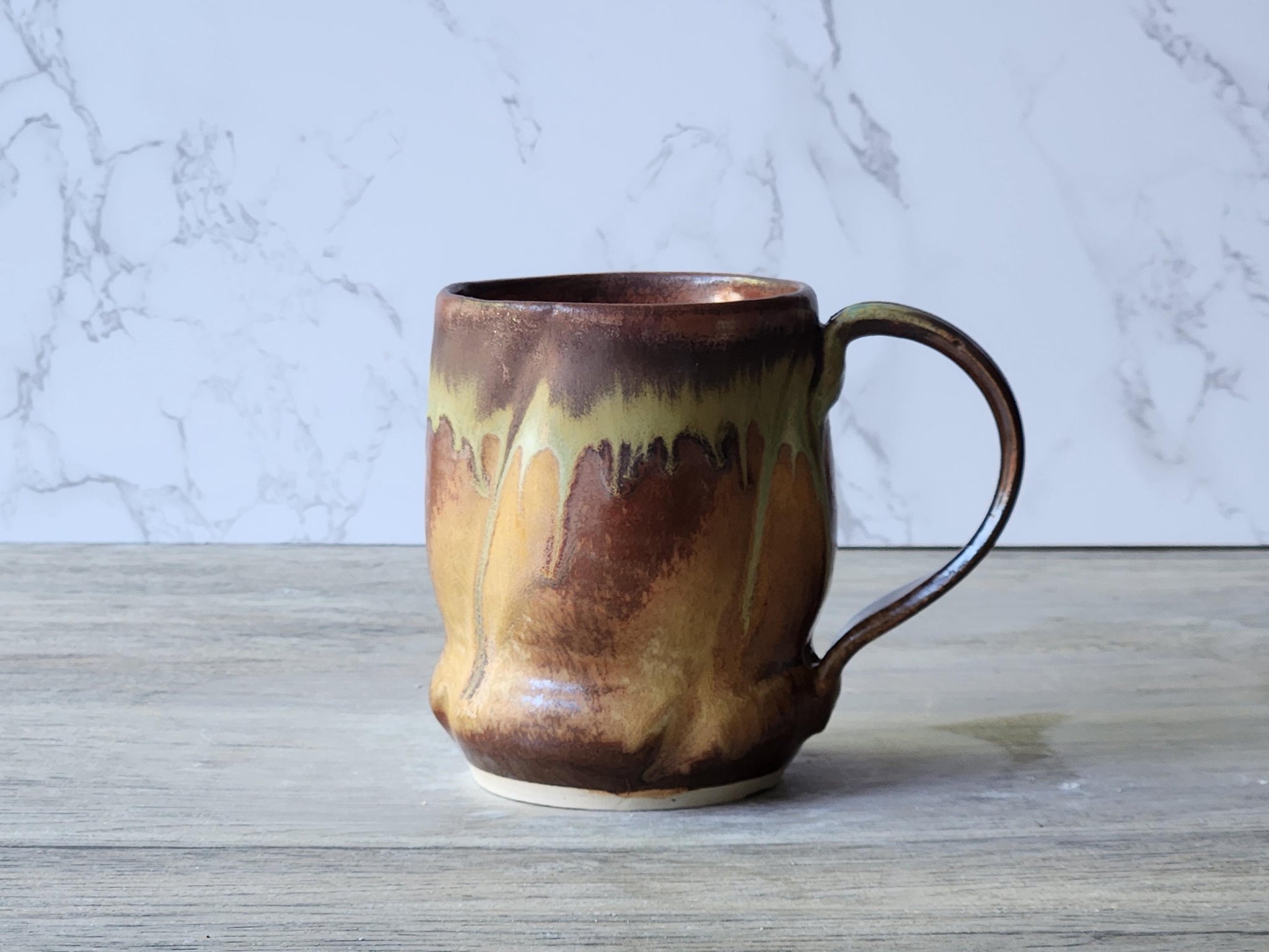 Handmade Pottery Mug, Ceramic 450ml mug, Large coffee mug, unique gift, red/brown/green large Mug, coffee cup