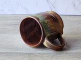 Handmade Pottery Mug, Ceramic 450ml mug, Large coffee mug, unique gift, red/brown/green large Mug, coffee cup