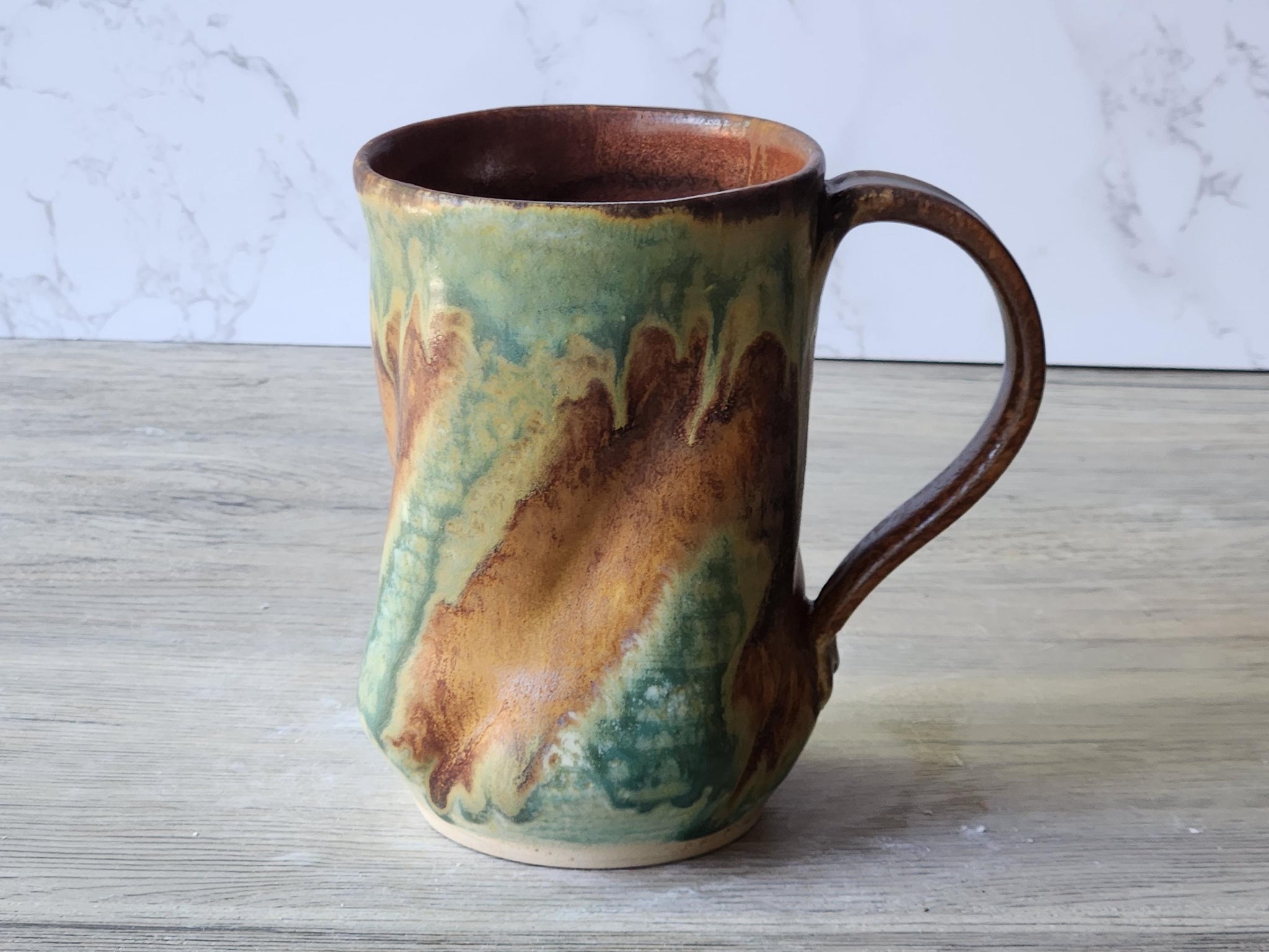 Handmade Pottery Stein - Ceramic pint size mug - man-size tankard - Bush Australia inspired stein - 500ml ceramic beer mug - Pint Pot