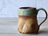 Handmade Pottery Mug, Ceramic 400ml mug, Large coffee mug, unique gift, red/brown/green large Mug, Unique coffee cup