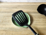 Handmade Ex large pottery Stoneware pottery spoon holder – light green finish