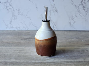 Hand made Pottery Oil Bottle - Ceramic Olive oil pourer - 400ml Oil dispenser -made in Australia - Vinegar bottle