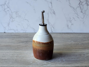 Hand made Pottery Oil Bottle - Ceramic Olive oil pourer - 400ml Oil dispenser -made in Australia - Vinegar bottle