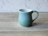 Green Ceramic mug - hand made Australian Pottery - Large mug- gift for him - coffee lover cup -