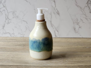handmade ceramic liquid soap dispenser - Pottery liquid soap pump bottle - unique bathroom accessory