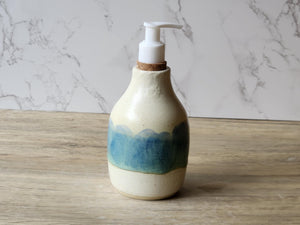 handmade ceramic liquid soap dispenser - Pottery liquid soap pump bottle - unique bathroom accessory