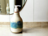 handmade ceramic liquid soap dispenser - Pottery liquid soap pump bottle - unique bathroom accessory