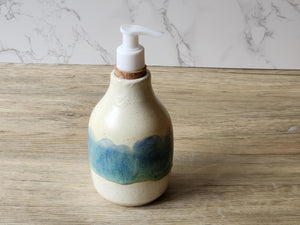 handmade ceramic liquid soap dispenser - Pottery liquid soap pump bottle - unique bathroom accessory