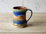 Handmade Pottery Mug, Ceramic 350ml mug, Large coffee mug, unique gift, red/brown/green large Mug, coffee cup