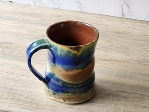 Handmade Pottery Mug, Ceramic 350ml mug, Large coffee mug, unique gift, red/brown/green large Mug, coffee cup
