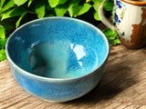 Handmade pottery bowl- glossy soft green/blue glazed ceramic bowl, unique gift- noodle bowl - desert bowl - breakfast bowl-