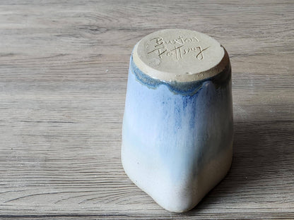 Unique blue and cream glaze milk jug