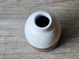 Handmade Ceramic Pottery Bottle - Cream, Red, and Brown Bud Vase.