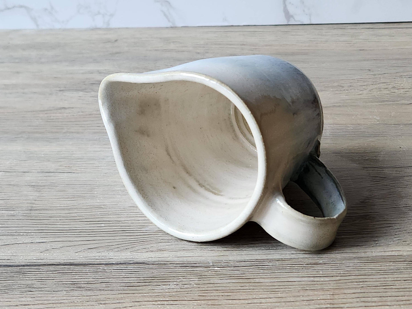 Small pottery jug gravy boat handmade